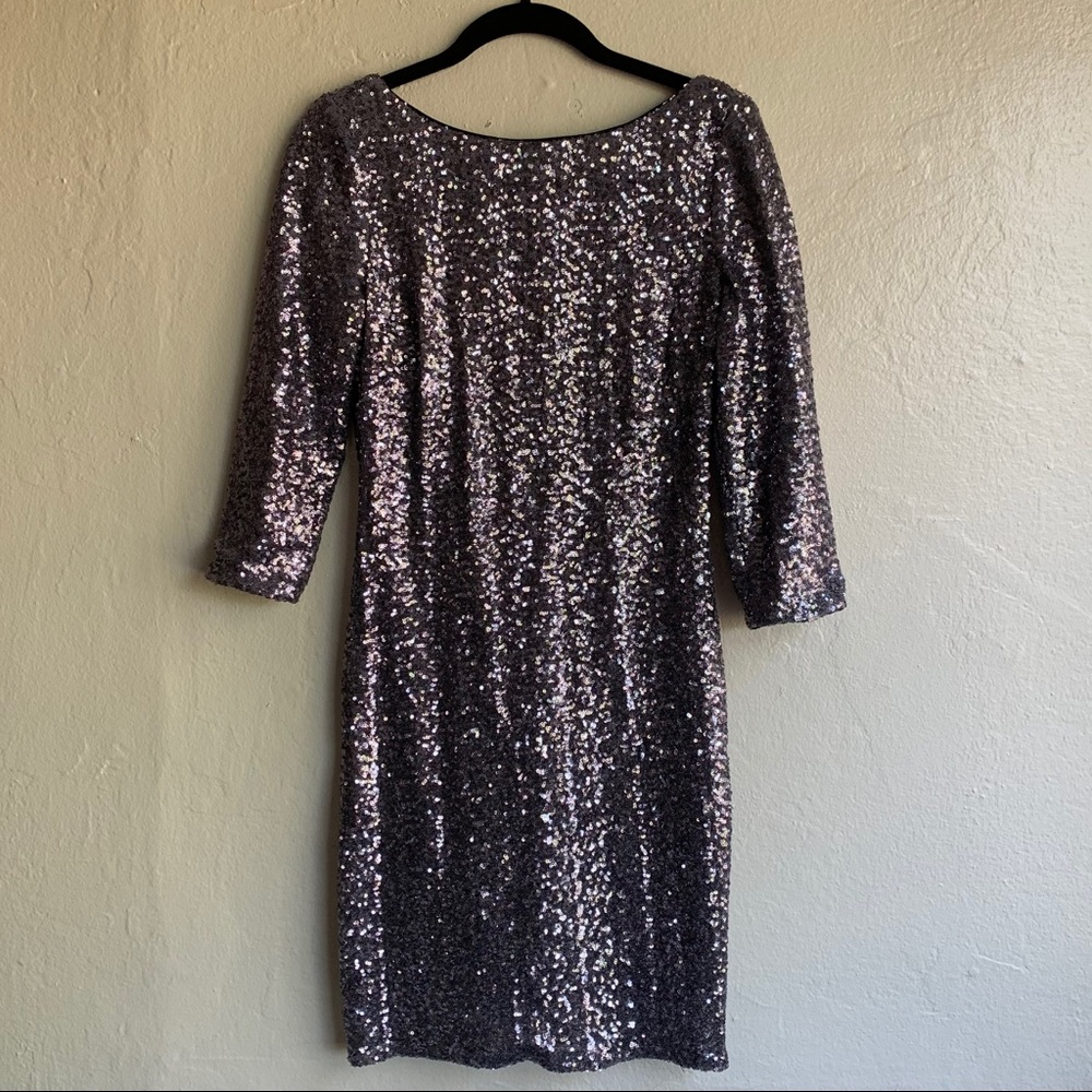 Aqua silver sequin dress, size 4